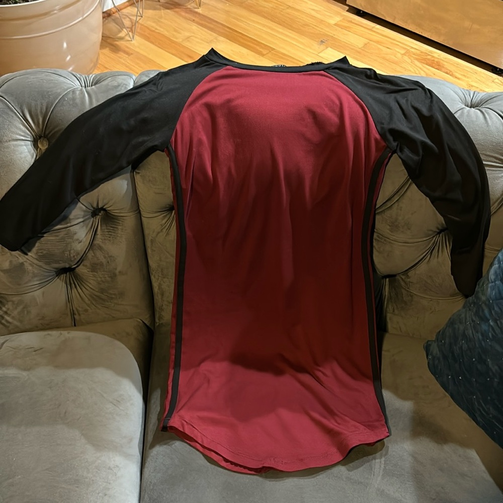 Baseball style long sleeve mini dress